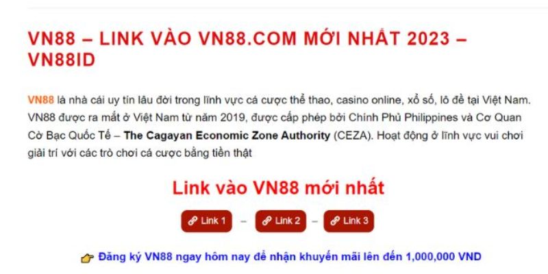 Bước 1: Tìm và truy cập vào website chính thức VN88 